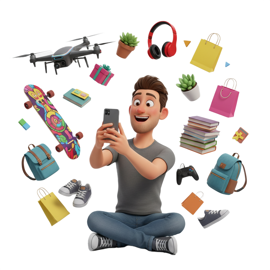 Shopping hero illustration